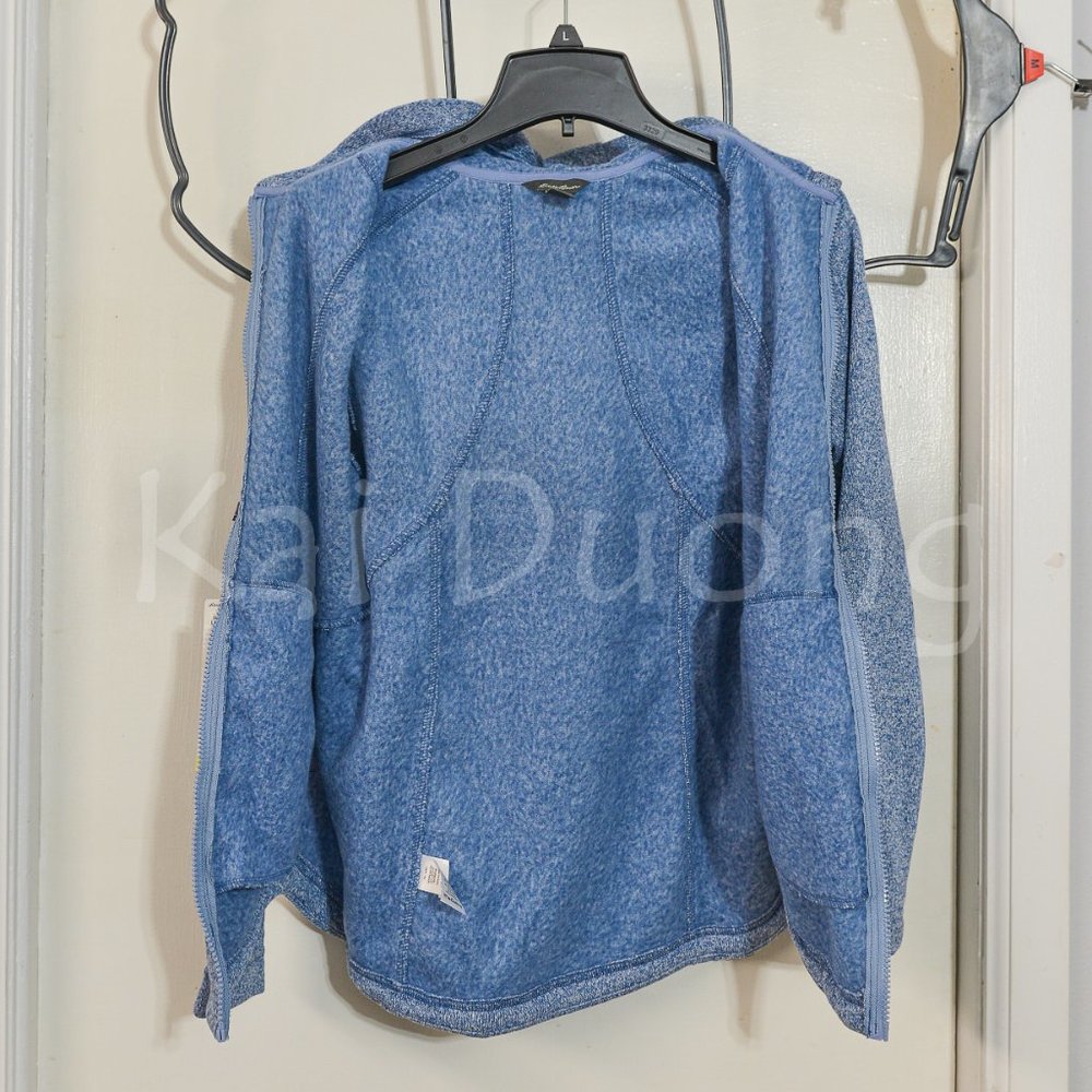 Eddie Bauer women Radiator Fleece 2.0 Long Full-zip hooded Jacket BLUE - Picture 6 of 10
